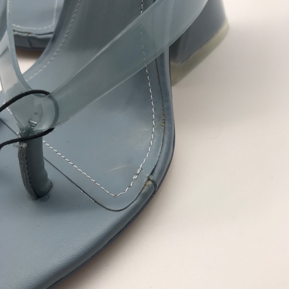 Zara Baby Blue Square Toe Thong Sandals - Picture 14 of 15